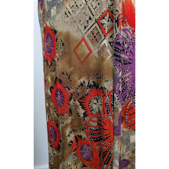 New Mirasol The Wild Side Skirt Medium Jungle Floral Mixed Print Midi Flounced - Picture 4 of 7